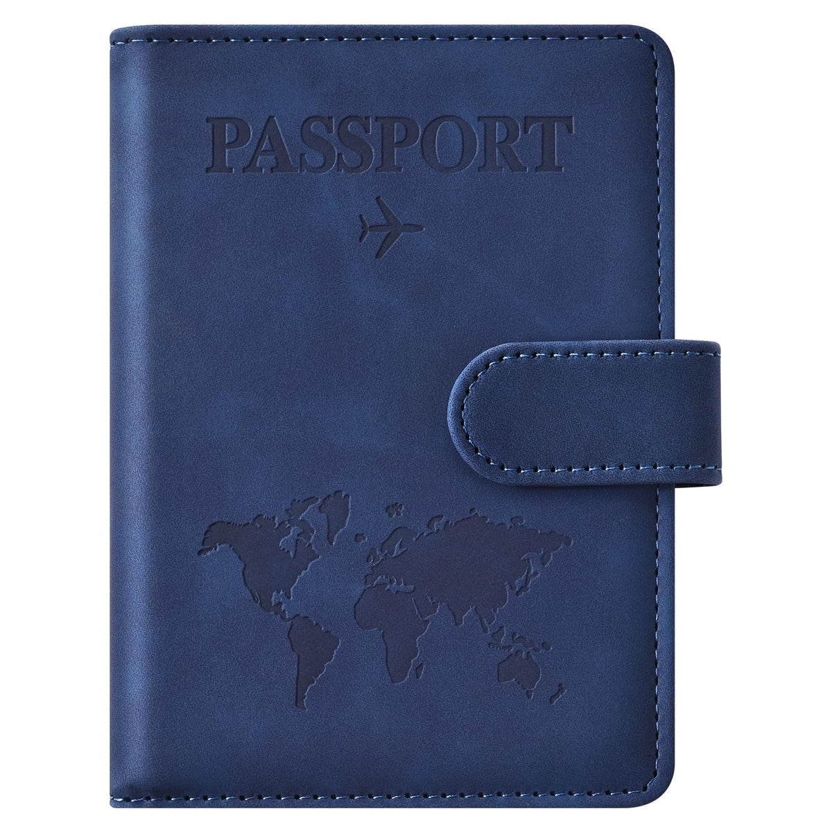 Eoehro Passport Holder for Travel Essentials, Passport Wallet Cover Case for Travel Must Haves Accessories,Passport Book Holders for Women and Men(dark blue)