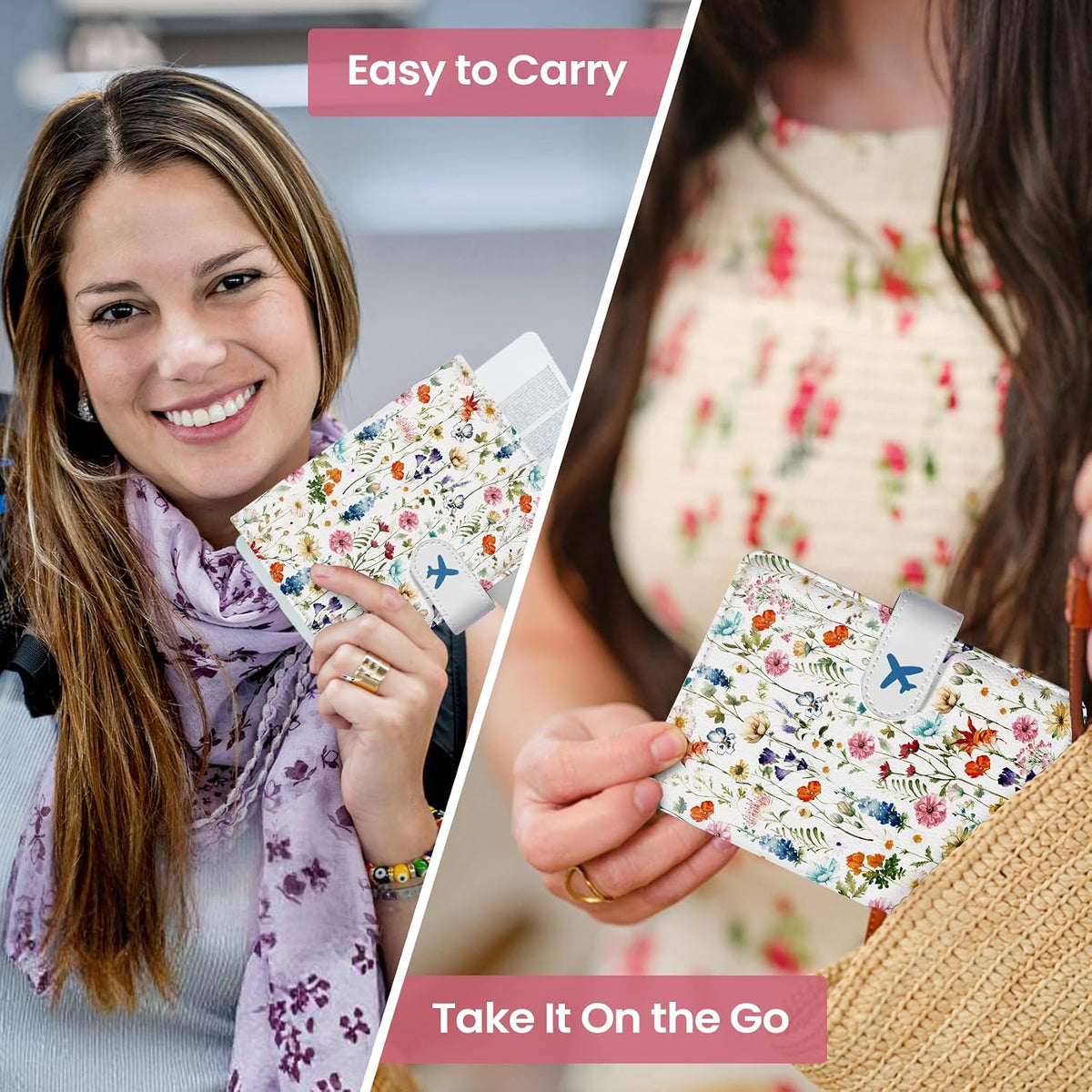 Passport Holder for Travel, RFID Blocking Wallet with Magnetic Closure