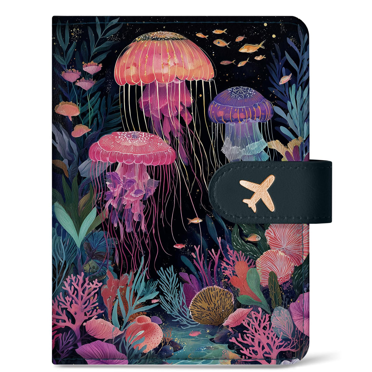 Passport Holder for Travel, RFID Blocking Wallet with Magnetic Closure
