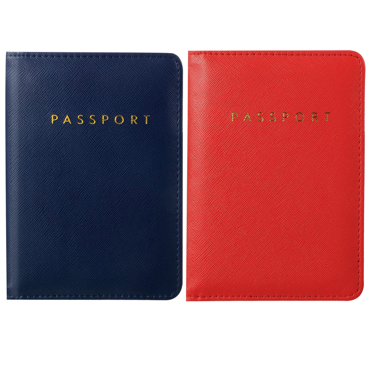 Frienda 2 Pcs Passport Holder Covers Waterproof Leather