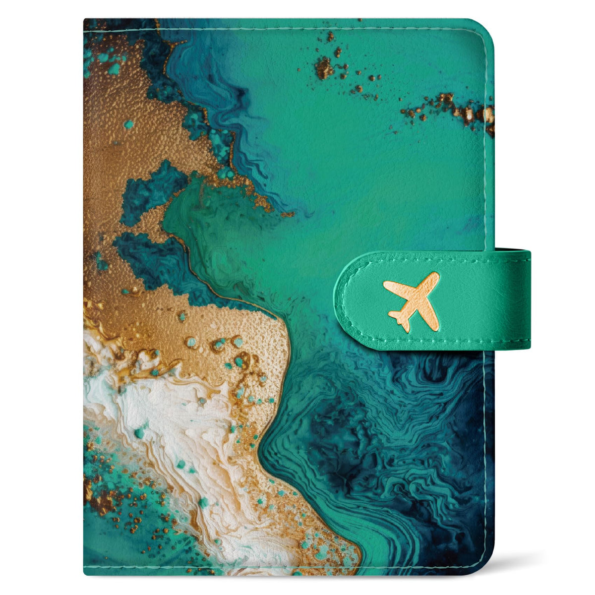 Passport Holder for Travel, RFID Blocking Wallet with Magnetic Closure