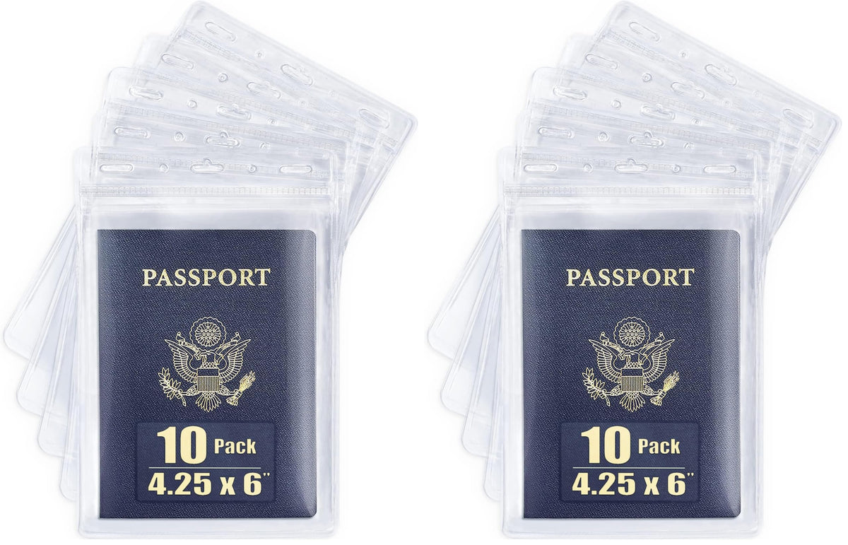 4x6" XXL Passport ID Name Badge Card Holders, Vertical, Zipperless, 100 PK