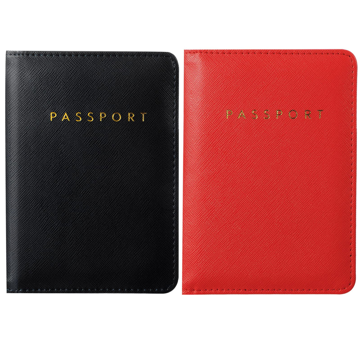Frienda 2 Pcs Passport Holder Covers Waterproof Leather