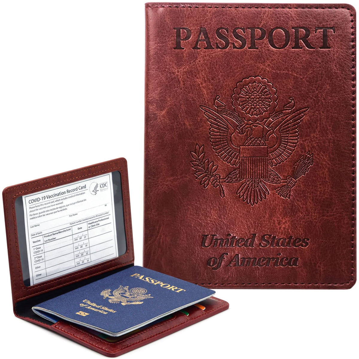 Passport Holder Wallet Cover Case RFID Blocking Slot Travel Accessories