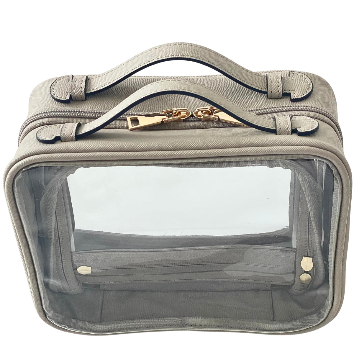 JAZD Clear Makeup Bag Toiletry Bag for Women Cosmetic Case Large Capacity Travel Make Up Bag Organizer Transparent Storage Compartment TSA Approved