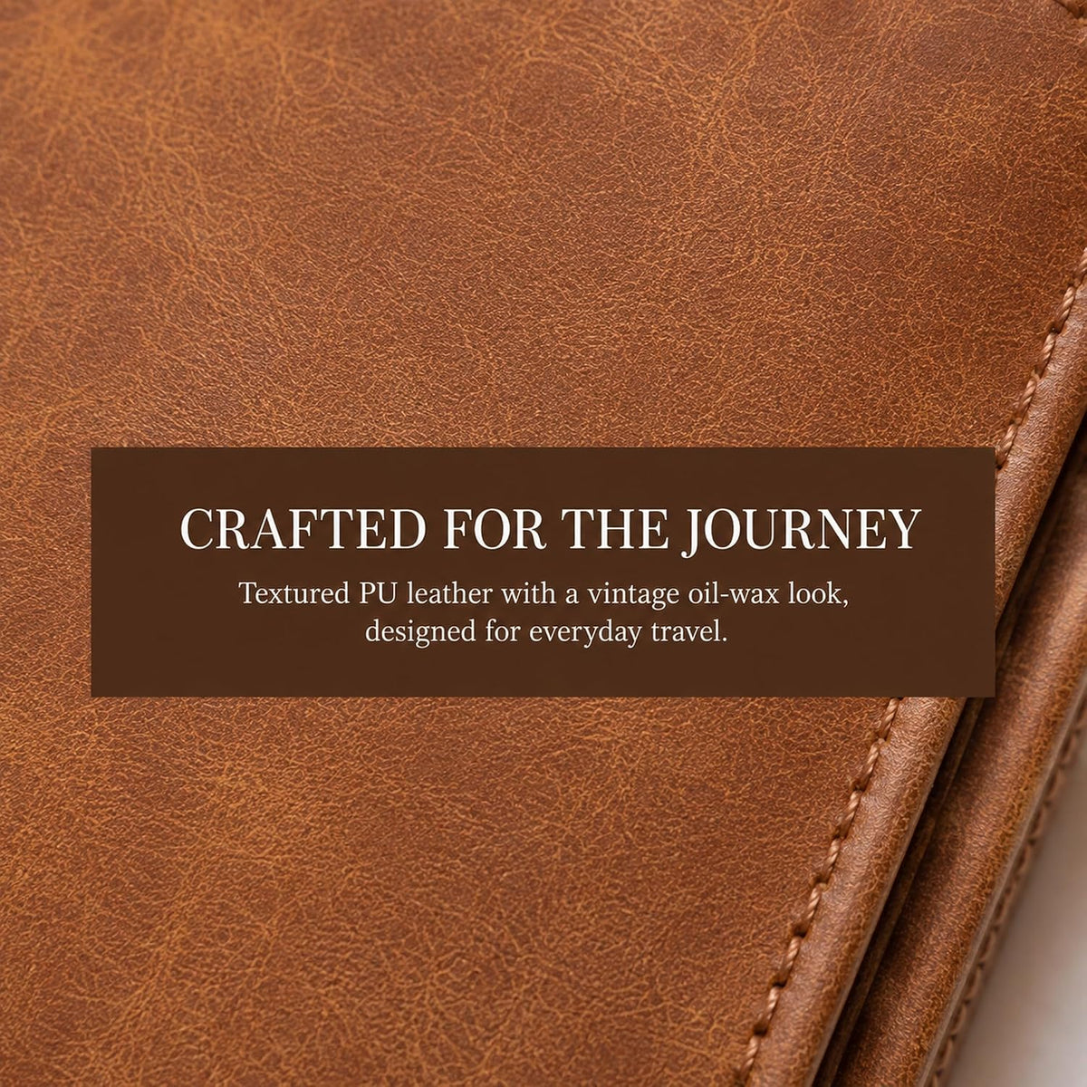 Family Passport Holder for Travel, RFID Blocking Passport Wallet for 4