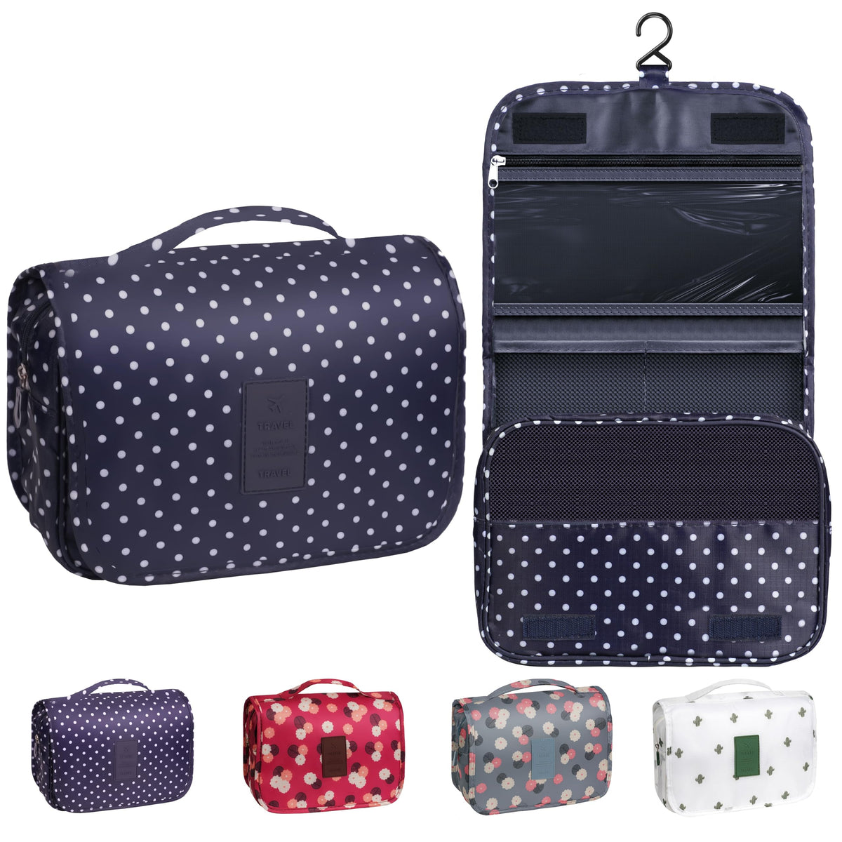 Toiletry Bag Travel Bag with Hanging Hook, Waterproof Shower Bathroom Hanging Toiletry Bag for Men Women,Small Multifunctional Makeup Cosmetic Bag,Portable Toiletries Bag Travel Organizer (Grey)