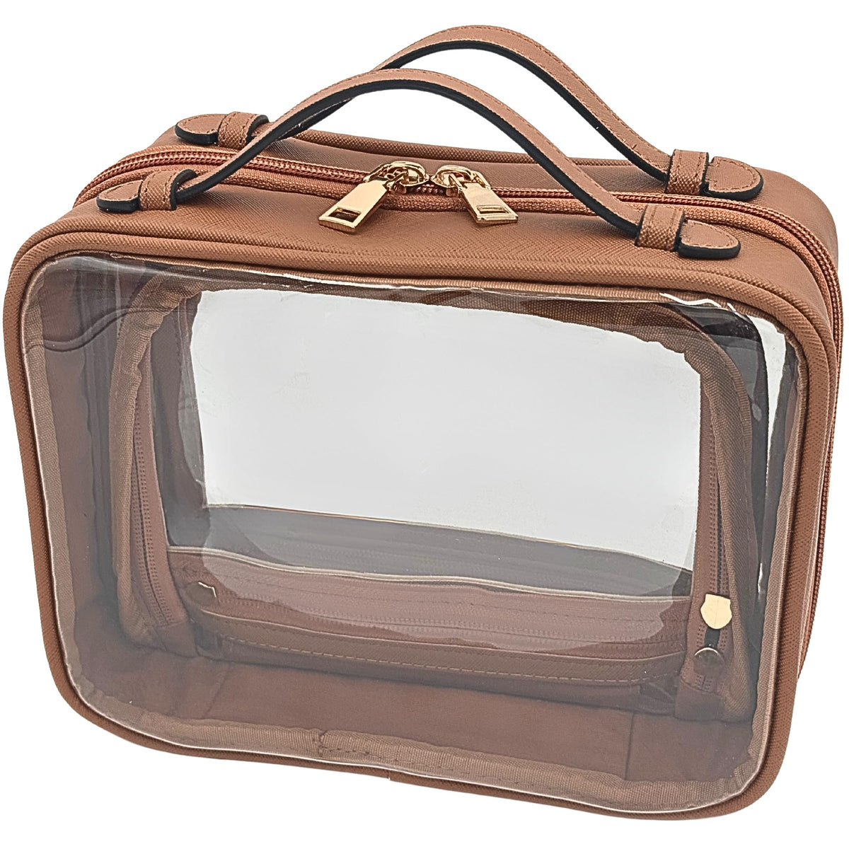 JAZD Clear Makeup Bag Toiletry Bag for Women Cosmetic Case Large Capacity Travel Make Up Bag Organizer Transparent Storage Compartment TSA Approved